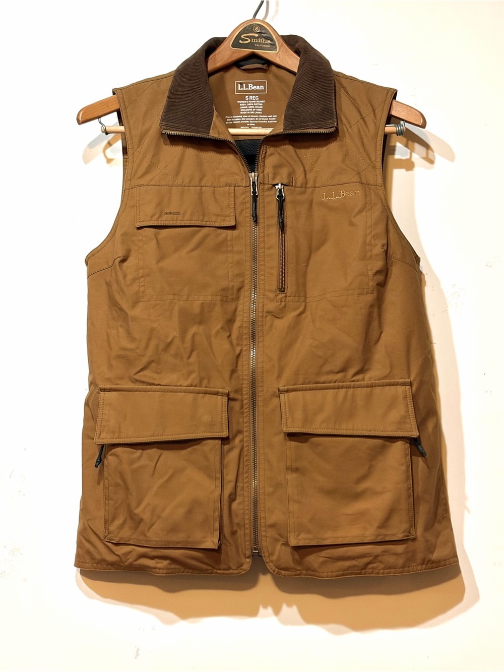 L.L. Bean- 🫘 Women’s Size S- Upland Field Vest Regular Brown Cotton Utility